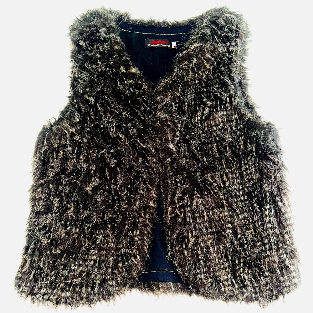Catimini Gorgeous French Designed Lux Girls Faux Fur Vest - LOVE!